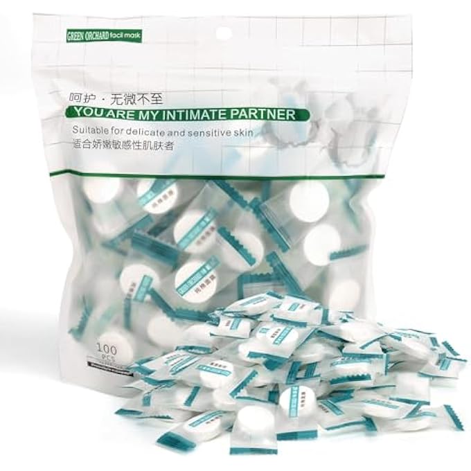 YHRY 100PCS COTTON DRY COMPRESSED FACIAL MASK SHEET, DIY FACIAL SKIN CARE GREAT FOR HOME AND TRAVEL, SOFT DISPOSABLE BREATHABLE SKIN FRIENDLY, FOR WOMEN FOR HOME TRAVEL, DISPOSABLE MASK PAPER - Image 1